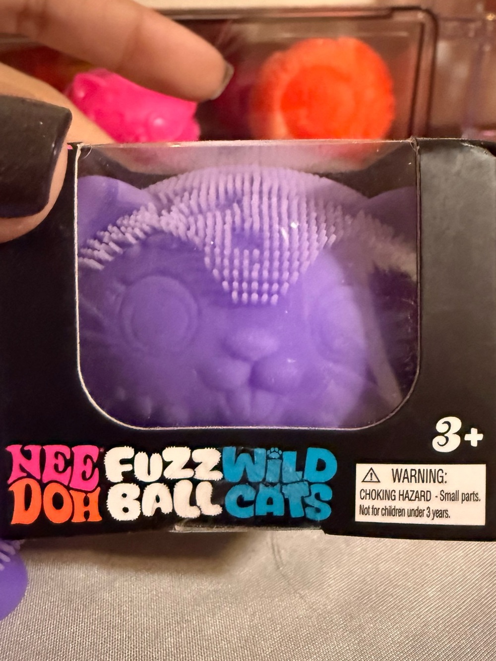 Authentic NeeDoh Fuzz Ball Cats Purple squishy random pattern - Picture 4 of 5